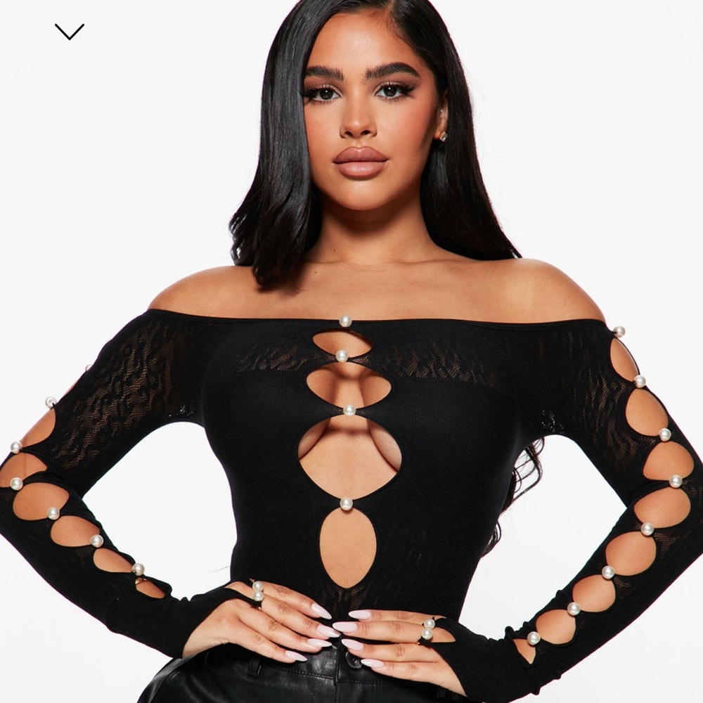 Black cut out bodysuit